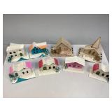 Vintage Putz Cardboard Christmas Village Houses