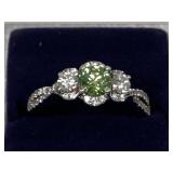 14Kt White Gold Multi Gemstone Ring