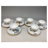 Six Royal Ascot Bone China Cup & Saucer Sets