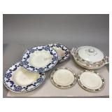Vintage Porcelain Covered Dish, Soup Bowls & More
