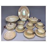 Art-Deco Style Porcelain Luster Glaze Dishes