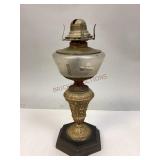 Frosted Glass Kerosene Lamp with Cast Metal Base