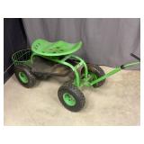 Green Metal Garden Cart with Basket