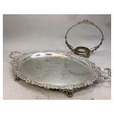 Silver Plated Brideï¿½s Basket Stand & Oval Platter