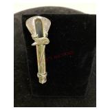 Sterling Silver Lapel Posy Holder Brooch