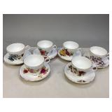 Six Royal Ascot Bone China Cup & Saucer Sets