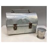 Vintage Aluminum Domed Lunchbox & Collapsible Cup
