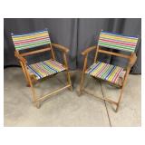 Telescope Directors Style Wooden Folding Chairs