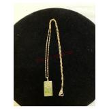 14Kt Gold Rope Chain & Liberty Centennial Pendant