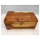 Carved Wooden Box with Mirror Inside