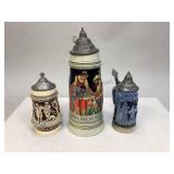 Vintage German-Style Beer Steins