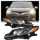 $196 Toyota Camry LED Headlights Assembly Black Housing