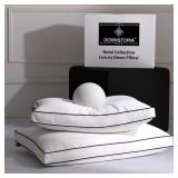 Feather Down Pillows Queen Set of 2 with Gusset