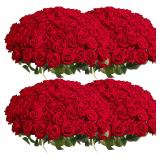 Auihiay 104pcs Artificial Red Roses - Realistic Faux