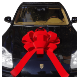30' Giant Car Bow - Red Velvet Magnetic Base (1 Pack)