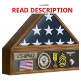 Flag Case for 3'x5' Display Case Brown Wood Shadow Box
