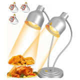Food Heat Lamp: 2-Head Warmer, 500W Commercial