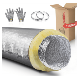 7' Flexible Duct, Insulated HVAC Ducting, R-4.2, 25ft