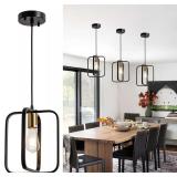 KSRYSZCQ Black Pendant Lights 26-Inch Farmhouse Rope