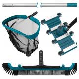 Deluxe Pool Cleaning Kit: Net, Vacuum Head, Brush, Pole