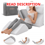 Kingfun 4PCS Orthopedic Wedge Pillow Set, Memory Foam