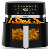 Air Fryer 6.5 QT, 8-in-1 w/ Visible Window, LED Display