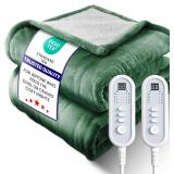 Electric Heated Blanket King, Premium Flannel & Sherpa