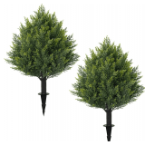 24.8' Cedar Topiary Balls with Ground Spike (Set of 2)