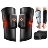 Air Compression Leg Massager with Heat: 5 Modes, 3 Heat
