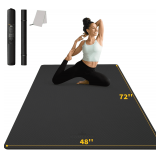 CAMBIVO Large Yoga Mat 6'x4', Extra Wide TPE Mat