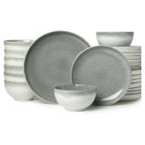 $160 24-Piece Dinnerware Set for 8, Stoneware Plates & Bowls