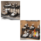 2 Pack Under Sink Organizer, 3 Pack L-Shaped Storage
