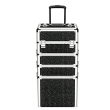 OUDMAY 4-in-1 Makeup Case Rolling Organizer Black