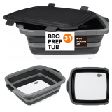 Large Collapsible BBQ Prep Tub with Locking Lid (16L)