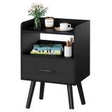 Yoobure Night Stand with Fabric Drawer, 2-Tier Table