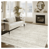Washable Rugs 8x10: Ultra Soft Faux Wool Rug, Non-Slip