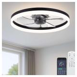 20' Ceiling Fan with Light, Low Profile, 6 Speeds F115