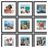 Vittanly 12x12 Picture Frames Set of 9, 8x8/12x12, Wood