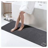 Dark Grey Bath Mat 15.7' x 47.2' Extra Long Non-Slip Rug