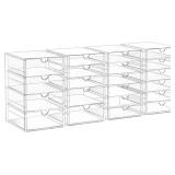 Acrylic Drawer Organizers - 21 Drawers, Clear Stackable