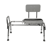 $224 Tub Transfer Bench: Aluminum Chair, 400 lb, Gray
