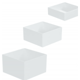 3X Acrylic Boxes for Food Display, Hollow Bottom, 3-5'