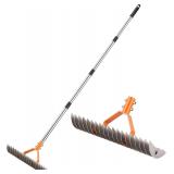 62' Thatch Rake - 19-Tine Dethatcher, Ergonomic Silver