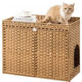 Rattan Cat Litter Box Enclosure, 30.3x18.3x24.4 in