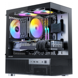 Aqua 3 Micro ATX Case with 3 ARGB Fans, Glass Front/Side