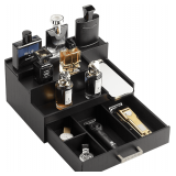 Cologne Organizer for Men: 3-Tier Display Stand, Drawer