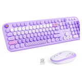 MOFII Wireless Keyboard & Mouse Combo, 2.4G, Purple