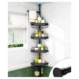 ALLZONE Corner Shower Caddy Tension Pole, 34-116', Black