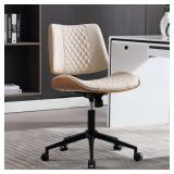 $133 Home Office Chair with Wheels, Adjustable PU Leather