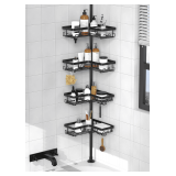 KEGII Corner Shower Caddy Tension Rod, Black